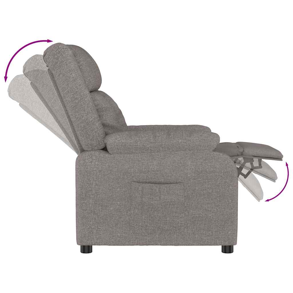 vidaXL Recliner Chair Taupe Fabric - 66375