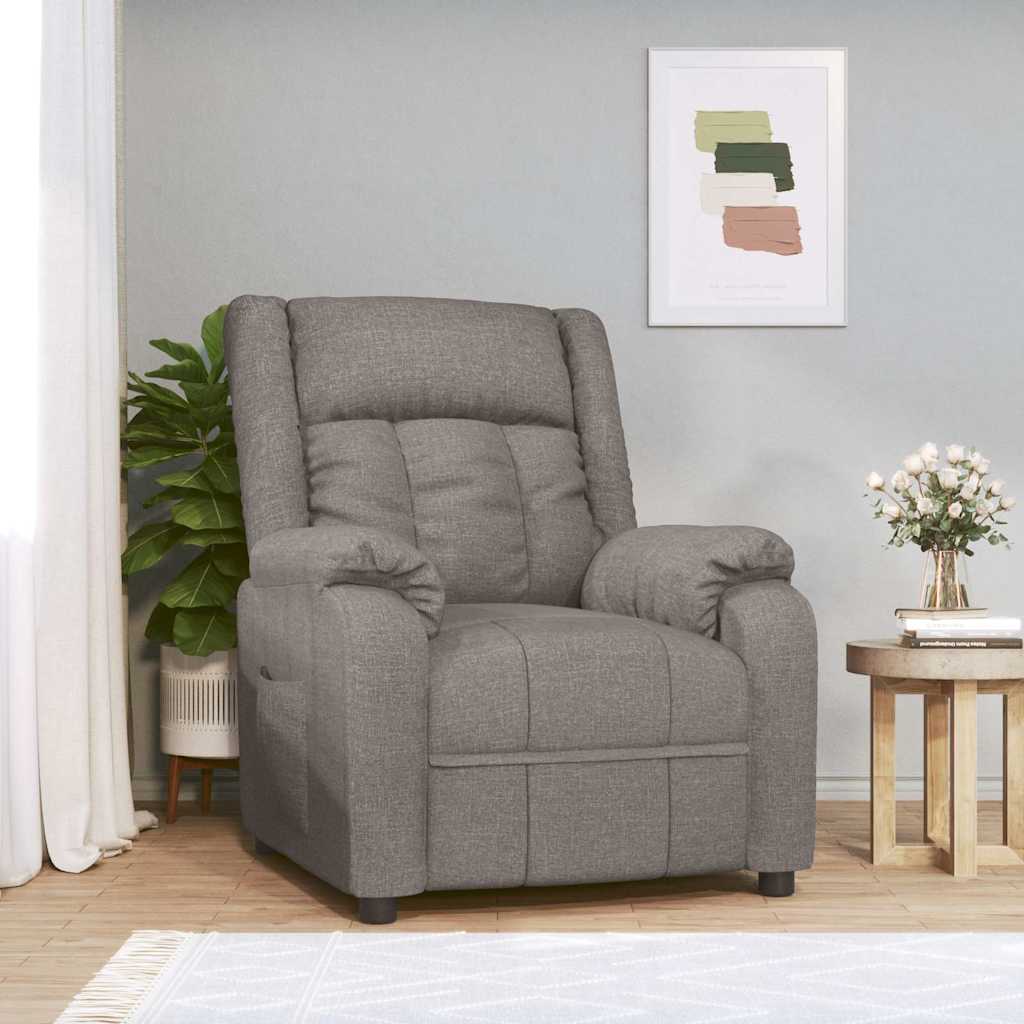 vidaXL Recliner Chair Taupe Fabric - 66375