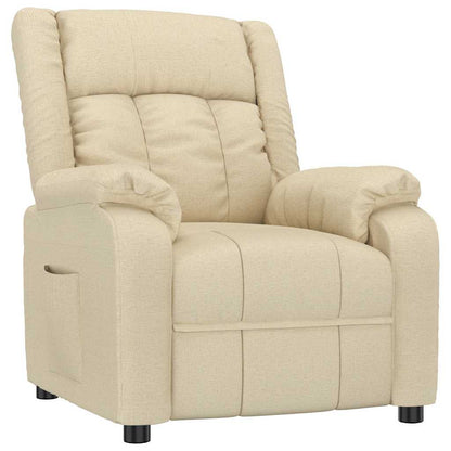 vidaXL Recliner Chair Cream Fabric - 66376