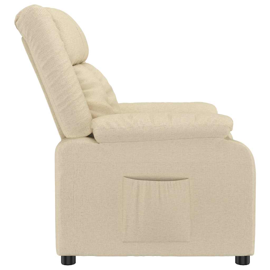 vidaXL Recliner Chair Cream Fabric - 66376