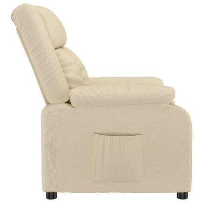 vidaXL Recliner Chair Cream Fabric - 66376