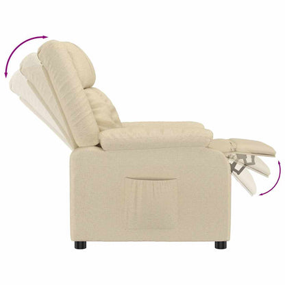 vidaXL Recliner Chair Cream Fabric - 66376
