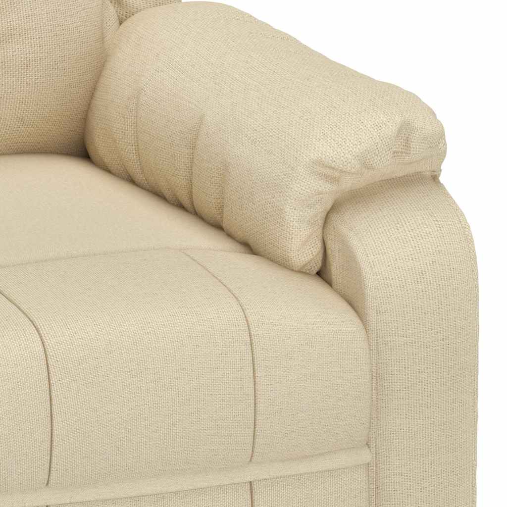 vidaXL Recliner Chair Cream Fabric - 66376