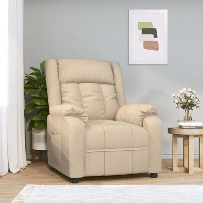 vidaXL Recliner Chair Cream Fabric - 66376