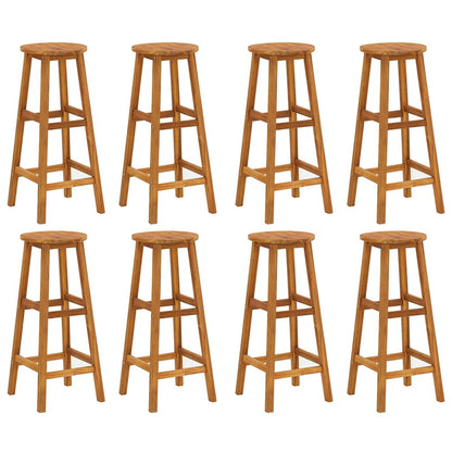vidaXL Bar Stools 8 pcs Solid Wood Acacia - Brown - 34 x 34 x 76 cm