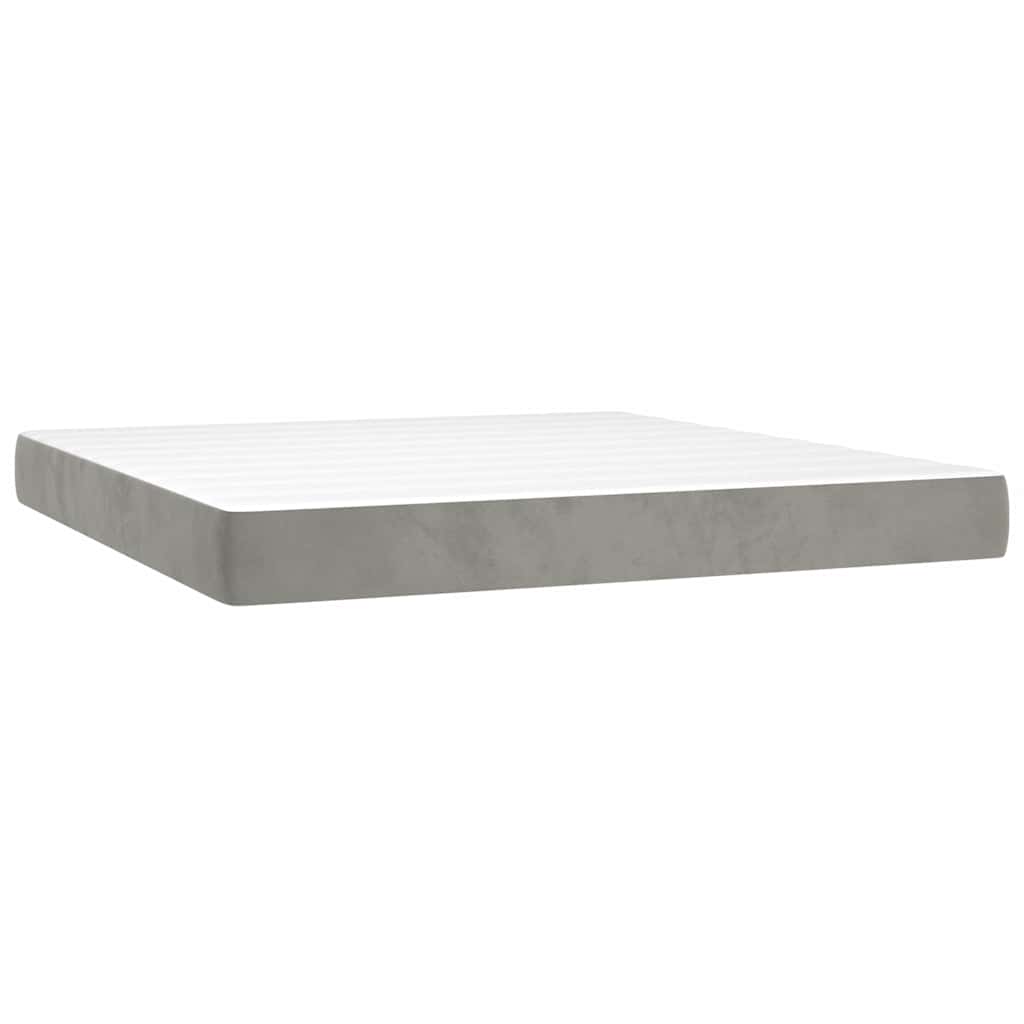vidaXL Pocket Spring Bed Mattress Medium Light Grey 152x203x20 cm Queen - 203 x 152 x 20 cm - 65232