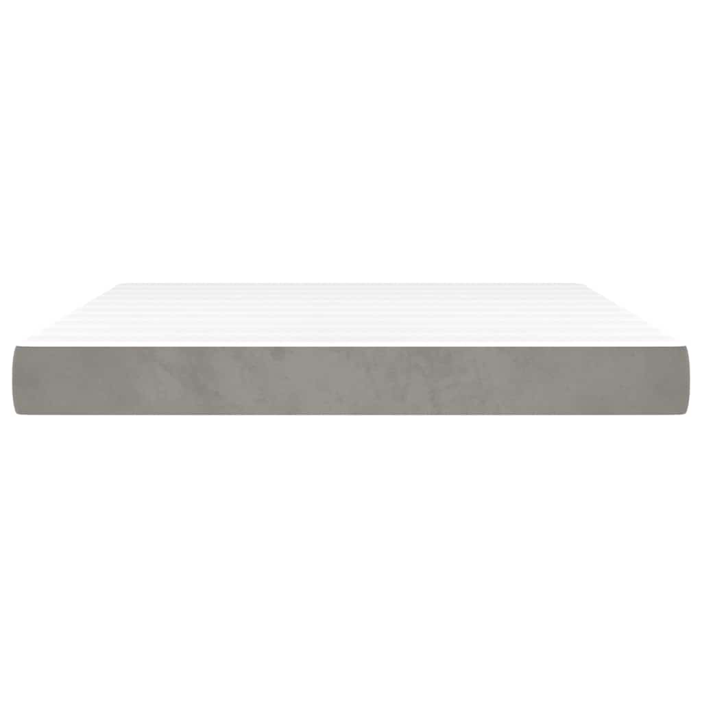 vidaXL Pocket Spring Bed Mattress Medium Light Grey 152x203x20 cm Queen - 203 x 152 x 20 cm - 65232