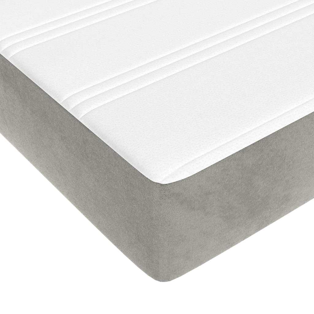 vidaXL Pocket Spring Bed Mattress Medium Light Grey 152x203x20 cm Queen - 203 x 152 x 20 cm - 65232