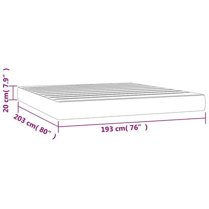 vidaXL Pocket Spring Bed Mattress Medium Light Grey 193x203x20 cm King - 203 x 193 x 20 cm