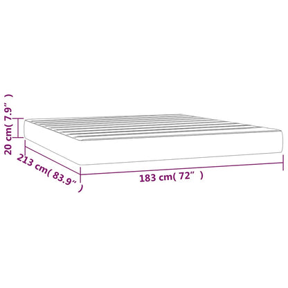 vidaXL Pocket Spring Bed Mattress Medium Dark Grey 183x213x20 cm California King - 213 x 183 x 20 cm