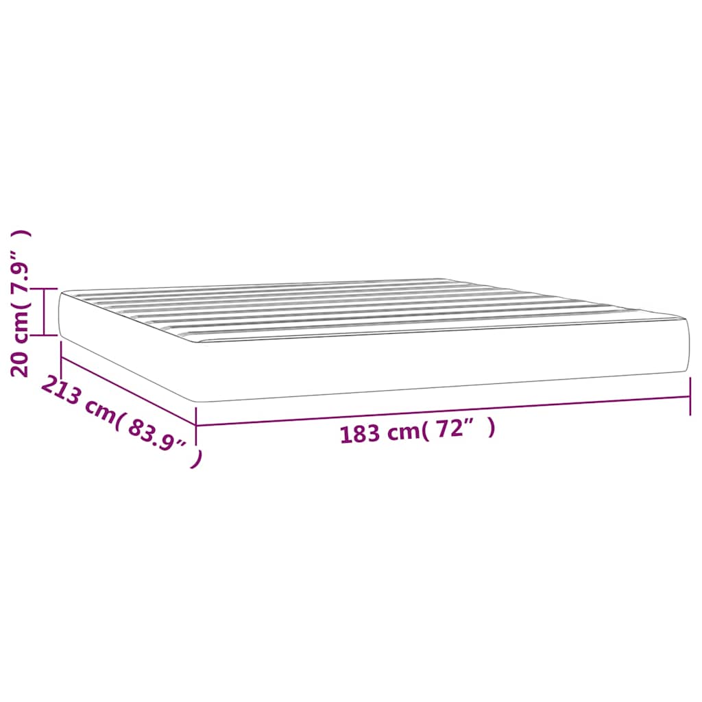 vidaXL Pocket Spring Bed Mattress Medium Dark Grey 183x213x20 cm California King - 213 x 183 x 20 cm - 65236
