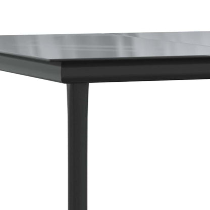 vidaXL Garden Dining Table Black 200x100x74cm Steel and Tempered Glass - 200 x 100 x 74 cm