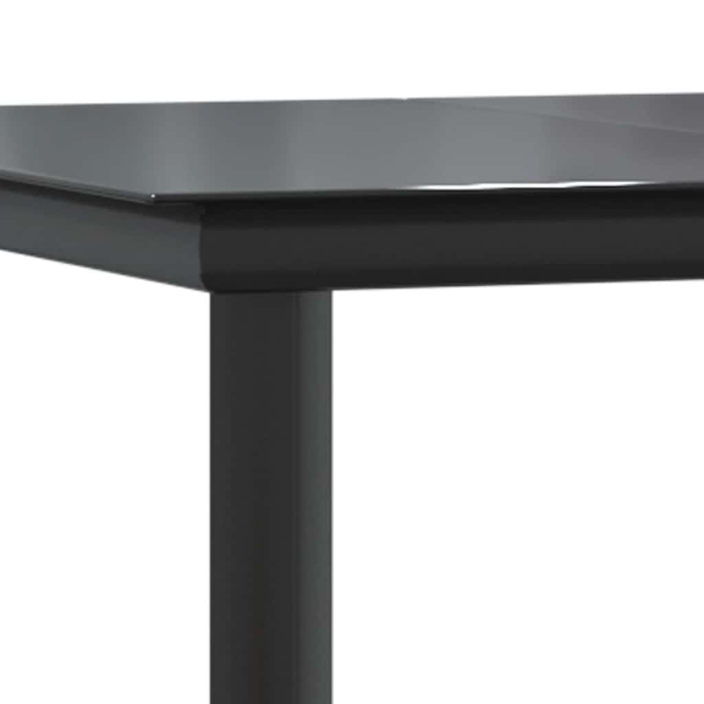 vidaXL Garden Dining Table Black 200x100x74cm Steel and Tempered Glass - 200 x 100 x 74 cm - 24430
