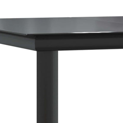 vidaXL Garden Dining Table Black 200x100x74cm Steel and Tempered Glass - 200 x 100 x 74 cm - 24430
