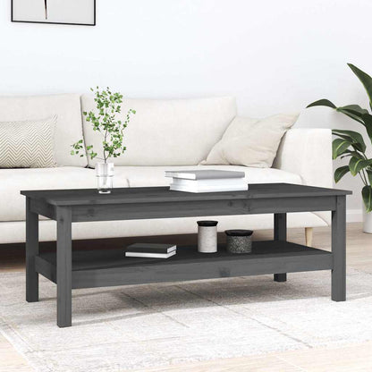 814276 vidaXL Coffee Table Grey 110x50x40 cm Solid Wood Pine