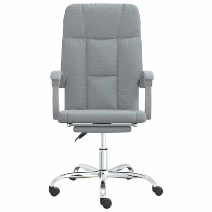 vidaXL Reclining Office Chair Light Grey Fabric