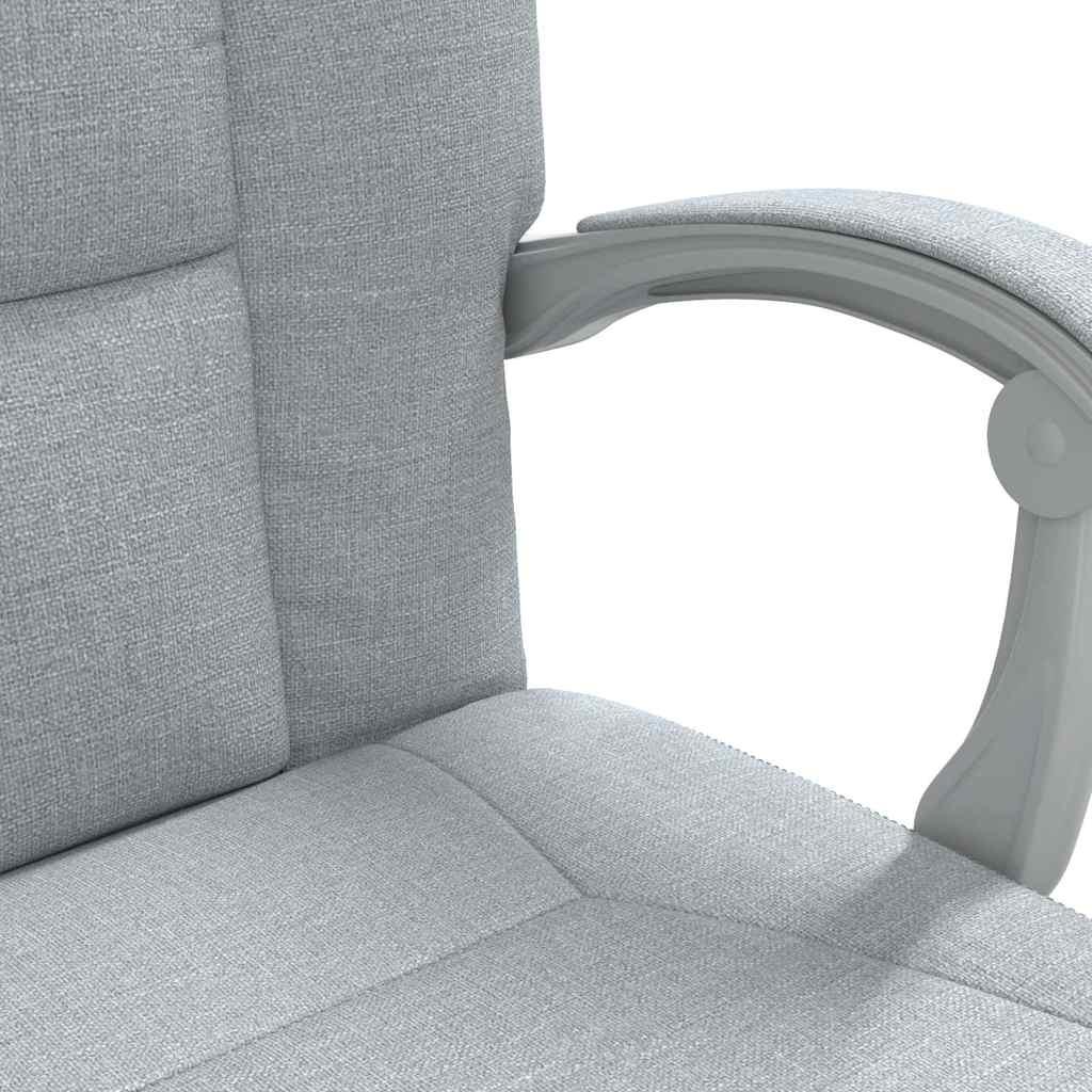 vidaXL Reclining Office Chair Light Grey Fabric