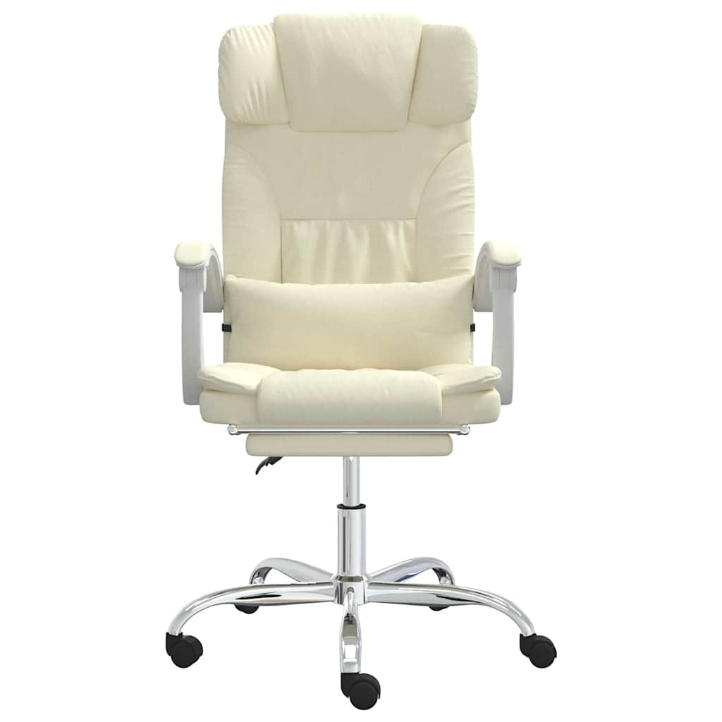 vidaXL Reclining Office Chair Cream Faux Leather