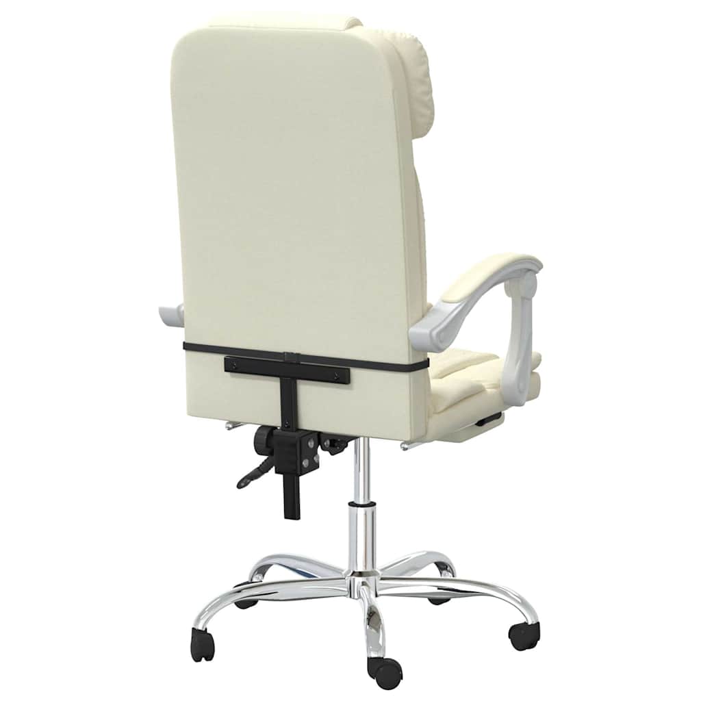 vidaXL Reclining Office Chair Cream Faux Leather
