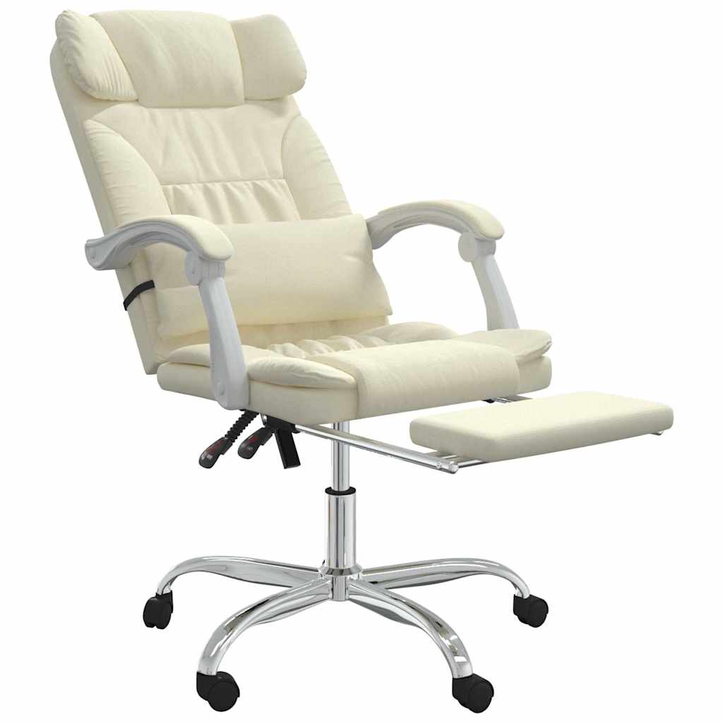 vidaXL Reclining Office Chair Cream Faux Leather