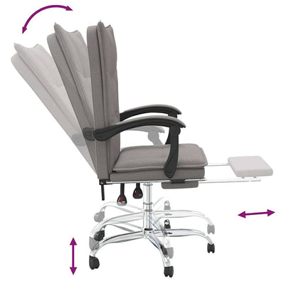 vidaXL Reclining Office Chair Taupe Fabric