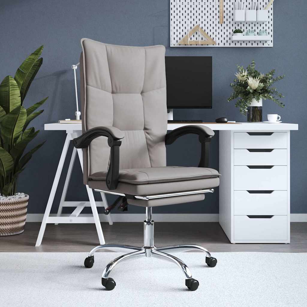 vidaXL Reclining Office Chair Taupe Fabric