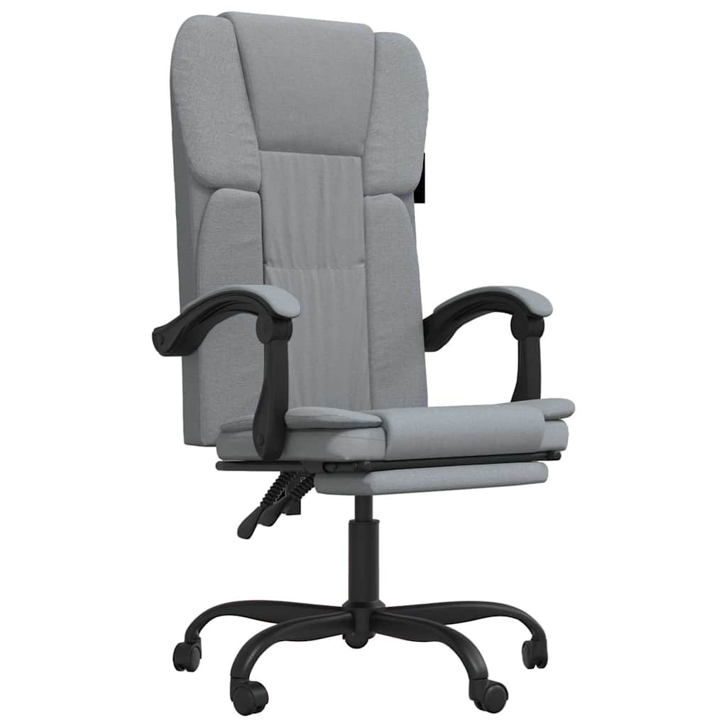 vidaXL Reclining Office Chair Light Grey Fabric - 63 x 56 x 122 cm