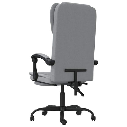 vidaXL Reclining Office Chair Light Grey Fabric - 63 x 56 x 122 cm