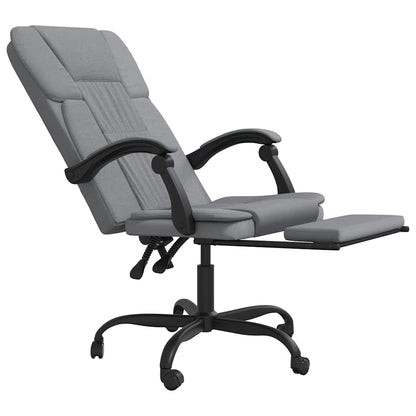 vidaXL Reclining Office Chair Light Grey Fabric - 63 x 56 x 122 cm