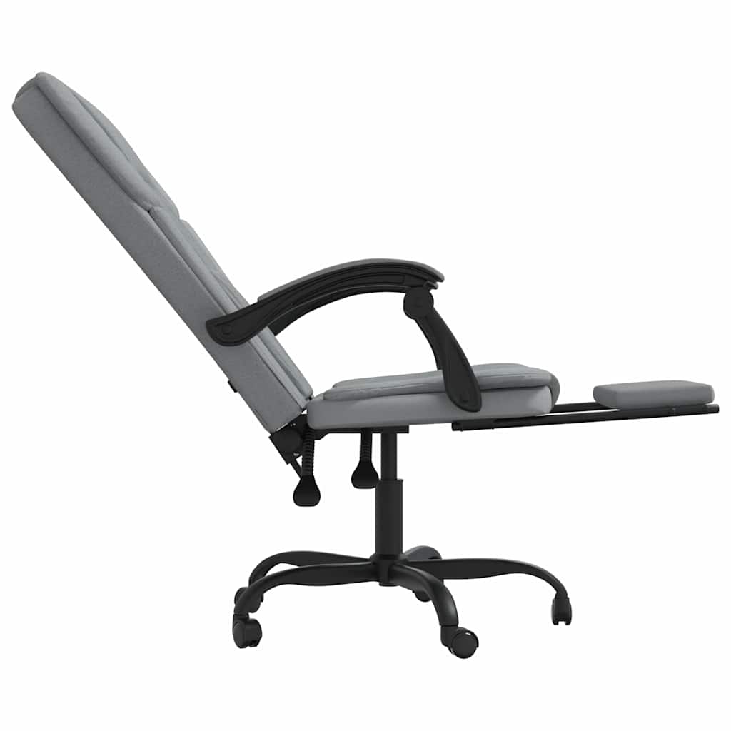vidaXL Reclining Office Chair Light Grey Fabric - 63 x 56 x 122 cm