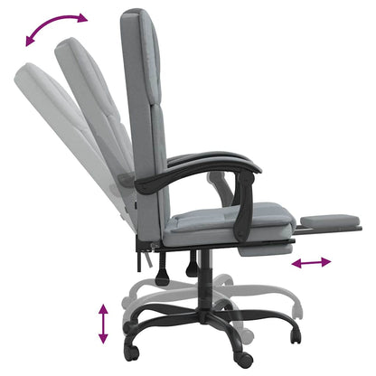 vidaXL Reclining Office Chair Light Grey Fabric - 63 x 56 x 122 cm