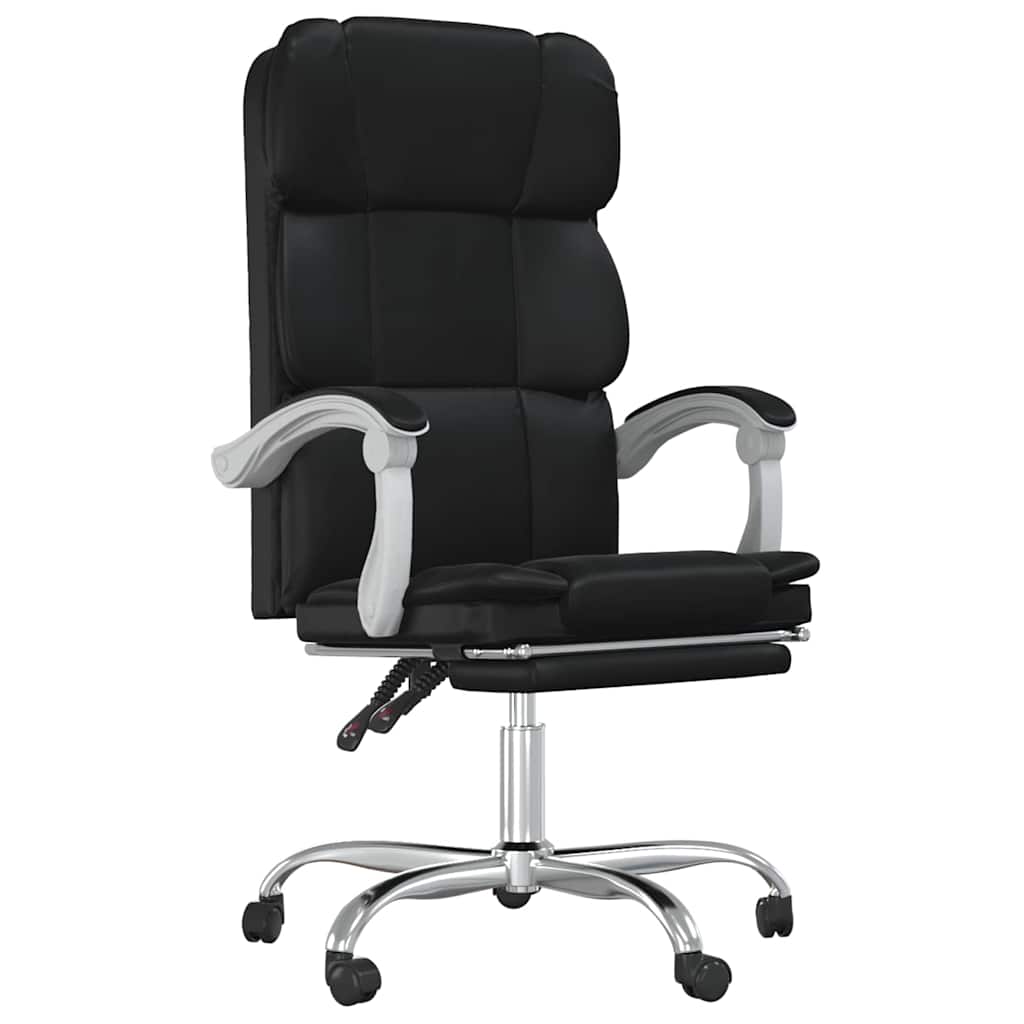 vidaXL Reclining Office Chair Black Faux Leather - 63 x 56 x 122 cm