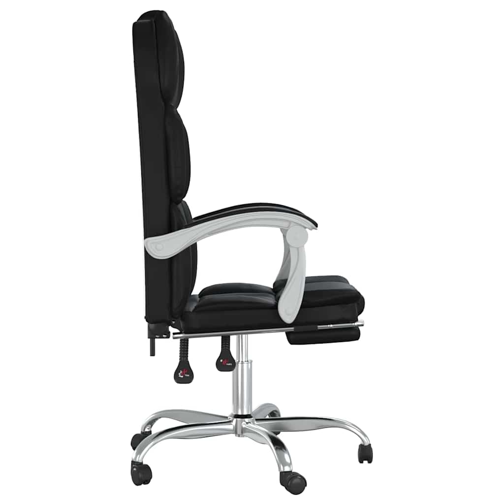 vidaXL Reclining Office Chair Black Faux Leather - 63 x 56 x 122 cm