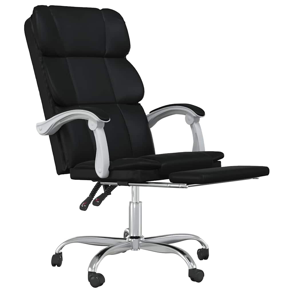 vidaXL Reclining Office Chair Black Faux Leather - 63 x 56 x 122 cm