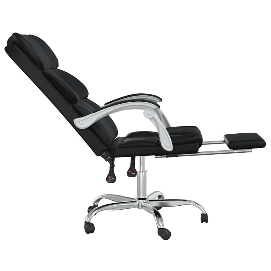 vidaXL Reclining Office Chair Black Faux Leather - 63 x 56 x 122 cm