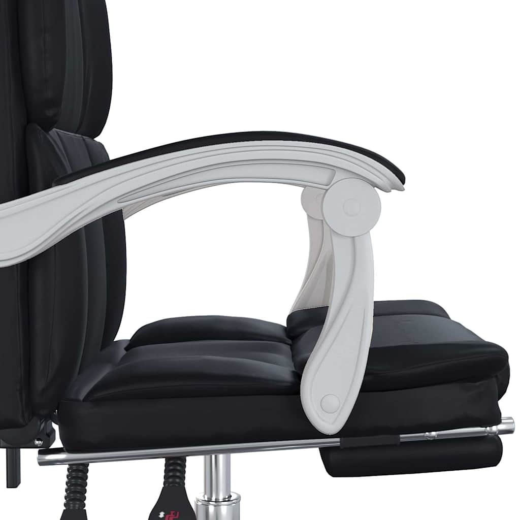 vidaXL Reclining Office Chair Black Faux Leather - 63 x 56 x 122 cm