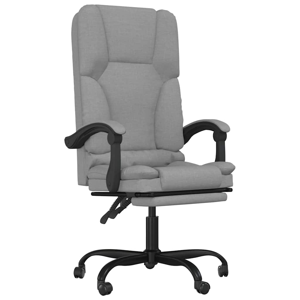 vidaXL Massage Reclining Office Chair Light Grey Fabric - 63 x 56 x 120 cm