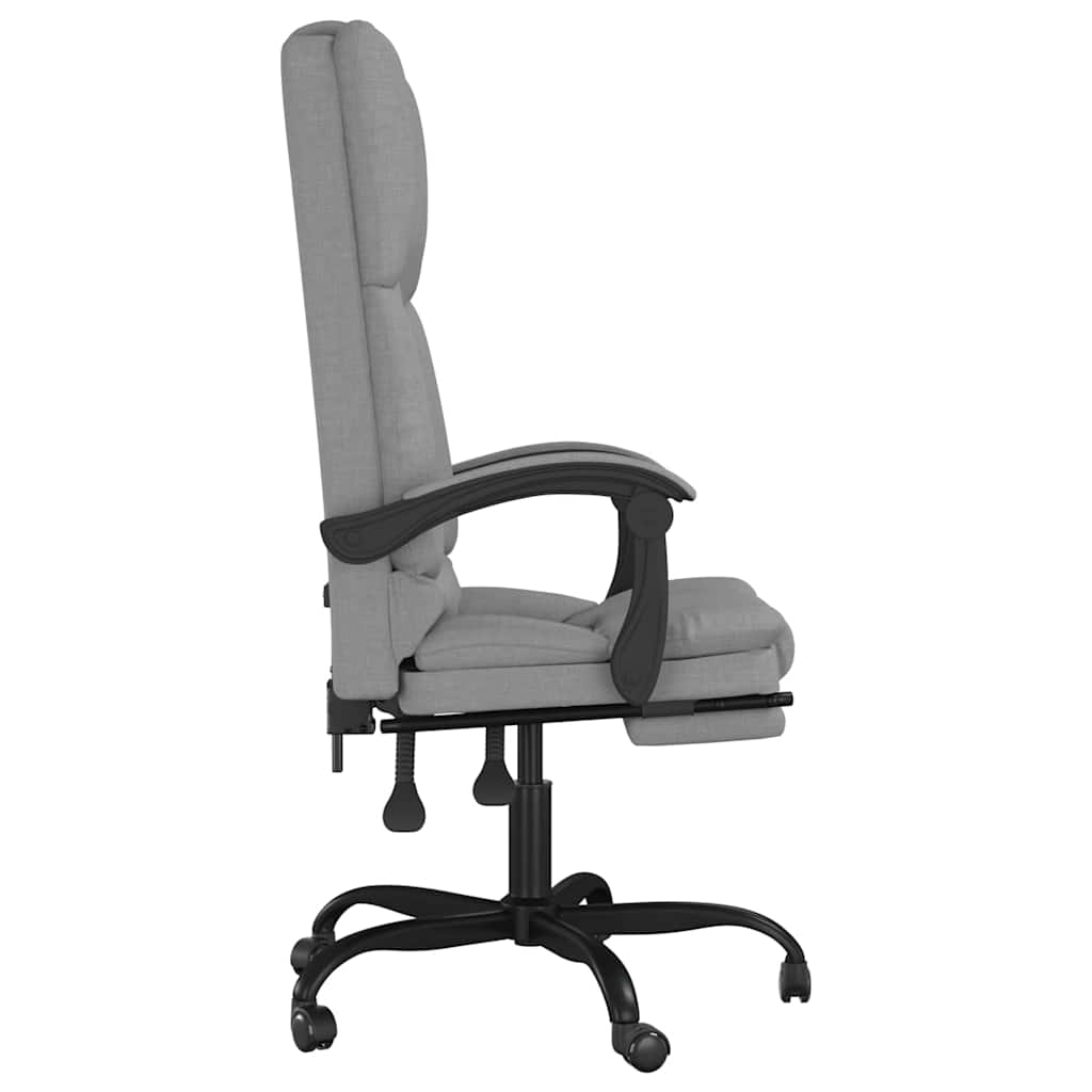 vidaXL Massage Reclining Office Chair Light Grey Fabric - 63 x 56 x 120 cm