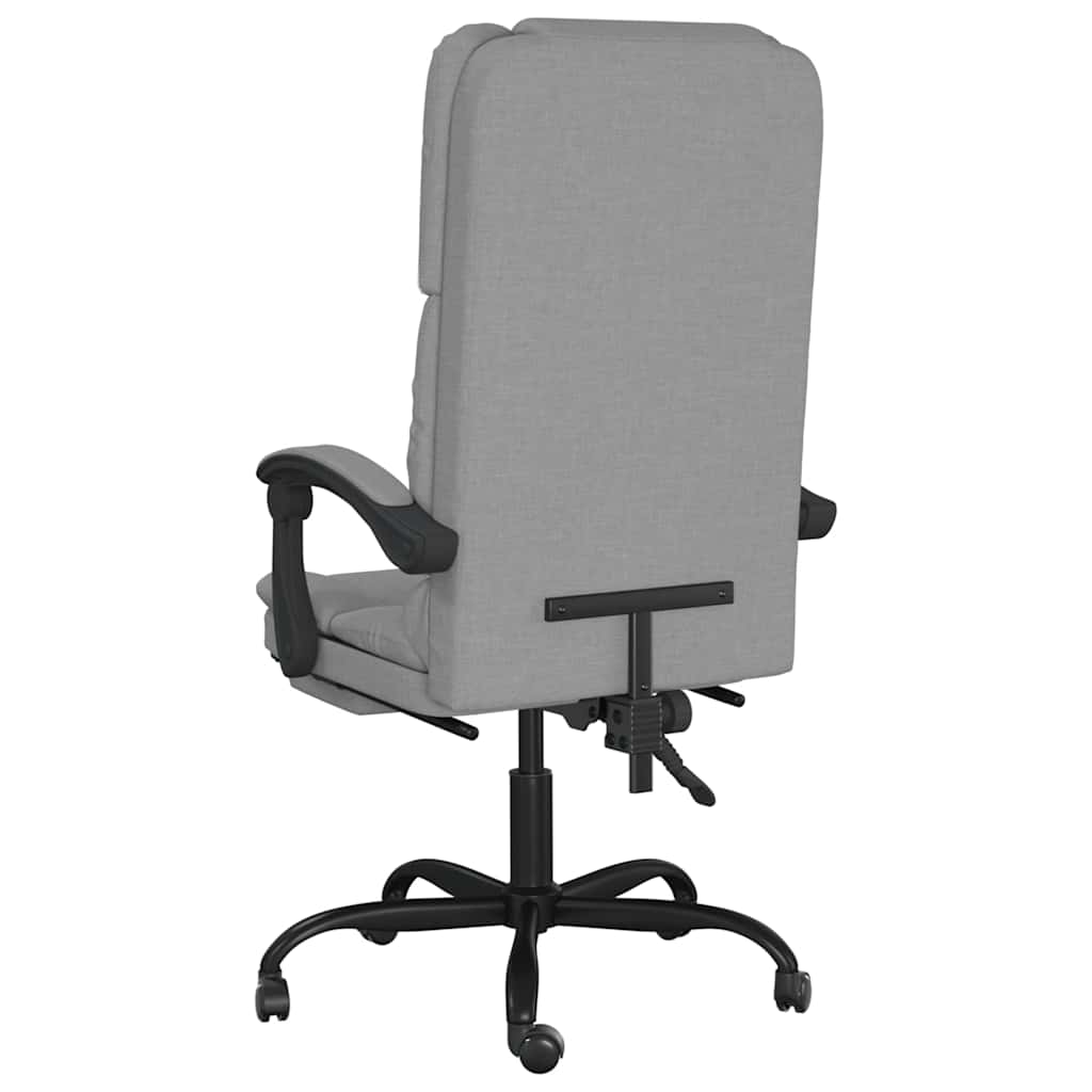 vidaXL Massage Reclining Office Chair Light Grey Fabric - 63 x 56 x 120 cm