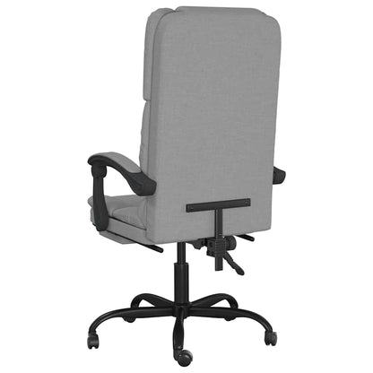 vidaXL Massage Reclining Office Chair Light Grey Fabric - 63 x 56 x 120 cm