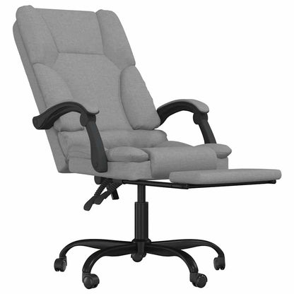 vidaXL Massage Reclining Office Chair Light Grey Fabric - 63 x 56 x 120 cm