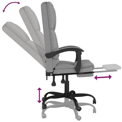 vidaXL Massage Reclining Office Chair Light Grey Fabric - 63 x 56 x 120 cm