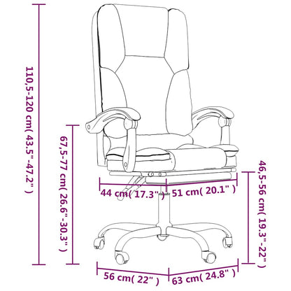 vidaXL Massage Reclining Office Chair Light Grey Fabric - 63 x 56 x 120 cm