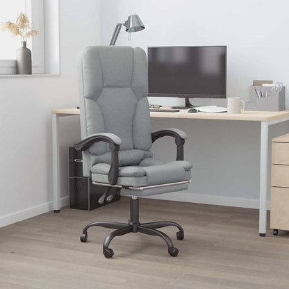 vidaXL Massage Reclining Office Chair Light Grey Fabric - 63 x 56 x 120 cm
