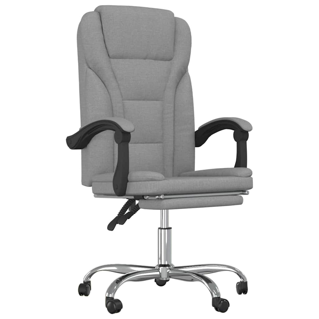 vidaXL Reclining Office Chair Light Grey Fabric - 63 x 56 x 122 cm - 68763