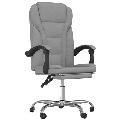 vidaXL Reclining Office Chair Light Grey Fabric - 63 x 56 x 122 cm - 68763