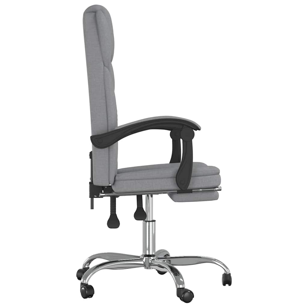 vidaXL Reclining Office Chair Light Grey Fabric - 63 x 56 x 122 cm - 68763