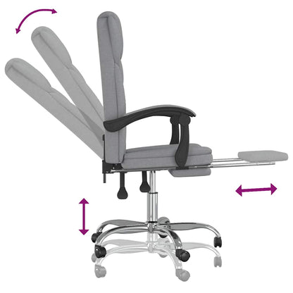 vidaXL Reclining Office Chair Light Grey Fabric - 63 x 56 x 122 cm - 68763