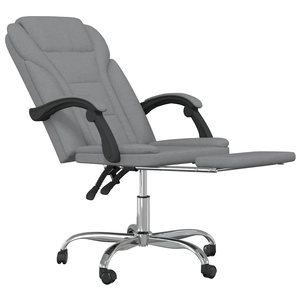 vidaXL Reclining Office Chair Light Grey Fabric - 63 x 56 x 122 cm - 68763