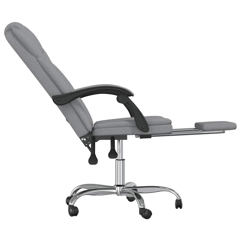 vidaXL Reclining Office Chair Light Grey Fabric - 63 x 56 x 122 cm - 68763